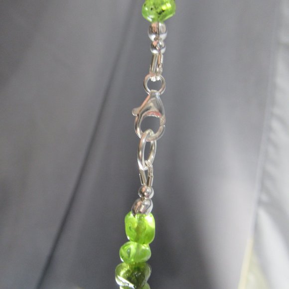 Peridot Pearl Necklace on Sterling Silver Chain, 18” Strand - Picture 5 of 6